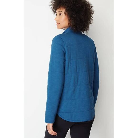 J. JILL Fit Quilted Knit Jacket Full Zip Imperial Blue Plus Size 3X {123} - Picture 3 of 10